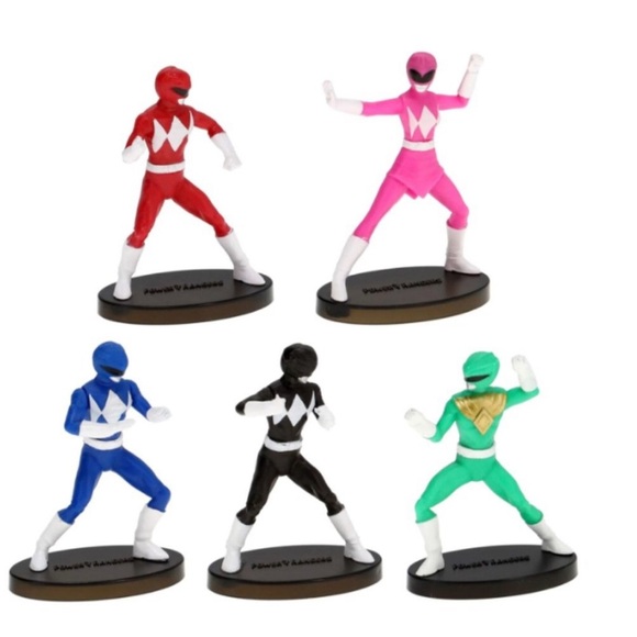 Power Rangers Action Figures Collectible Play Set | Blue Black Green Red & Pink - Picture 3 of 16